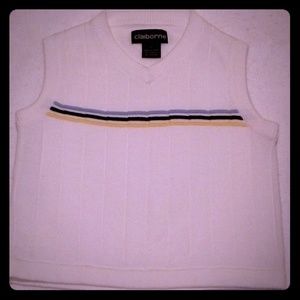 Claiborne Boys 3T White Sweater Vest Youth Kids